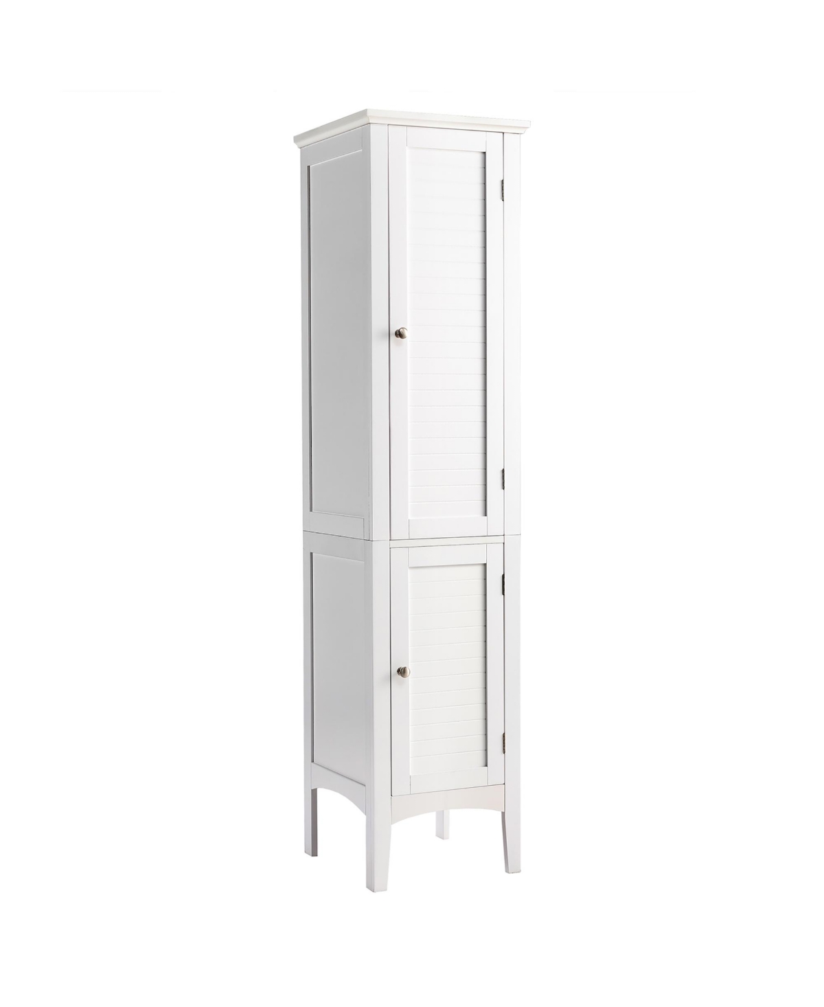 Freestanding Bathroom Storage Cabinet Linen Tower Kitchen Living Room - White