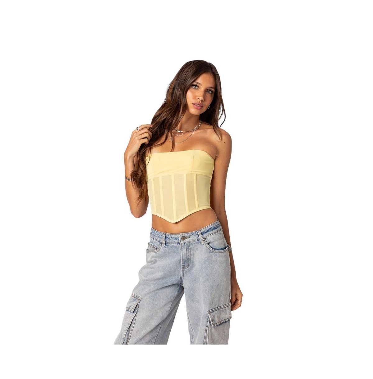 Women's Evangeline Sheer Mesh Corset Top