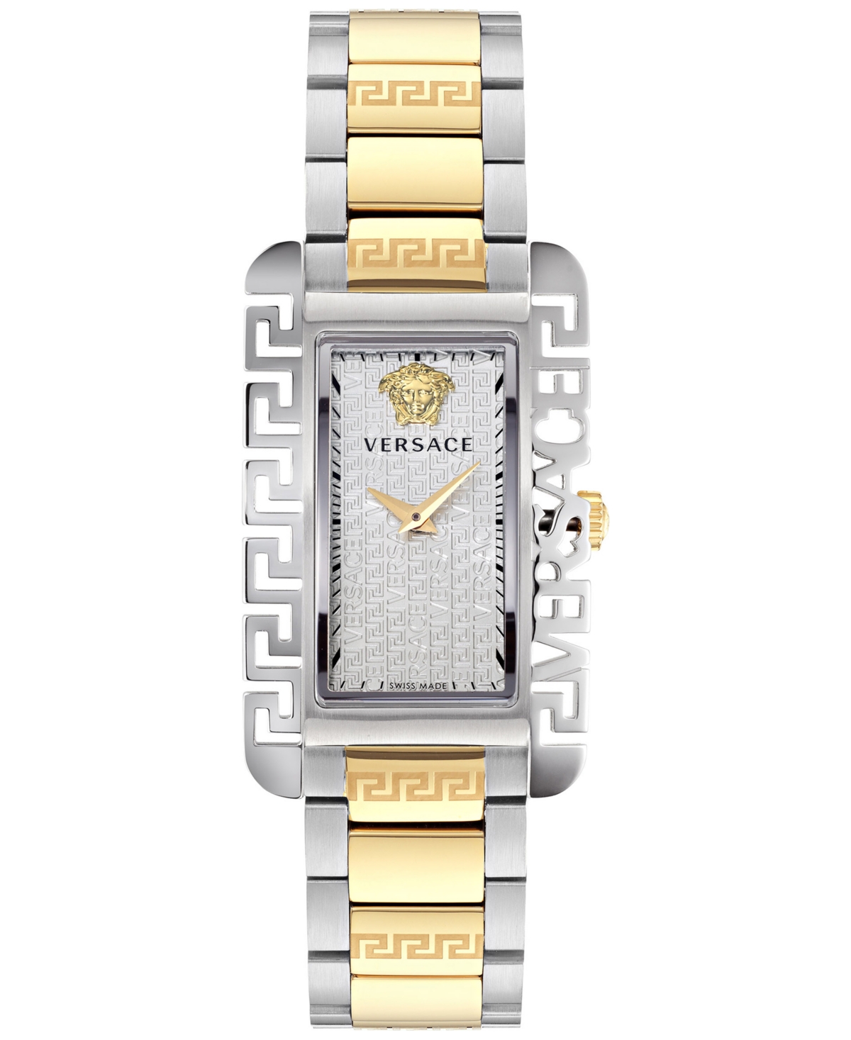 Versace Men's Swiss Flair Two-tone Stainless Steel Bracelet Watch 28x45mm In Two Tone