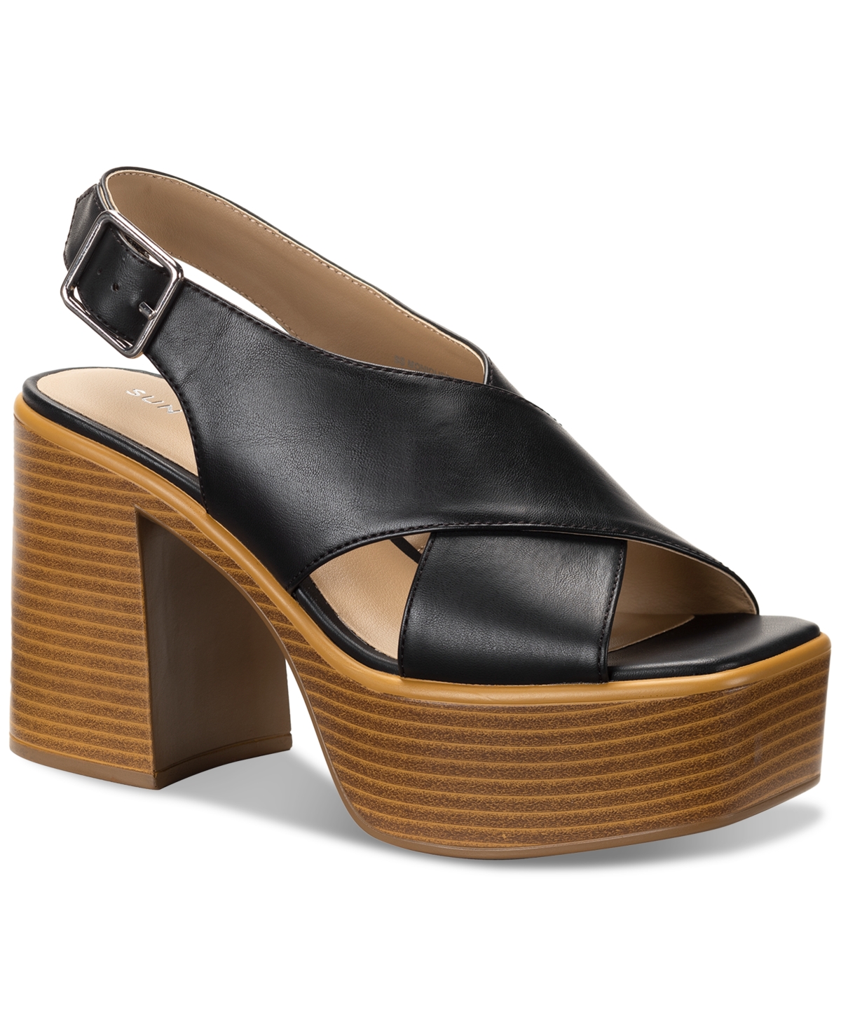 Sun + Stone Moniquee Platform Dress Sandals, Created For Macy's In Black