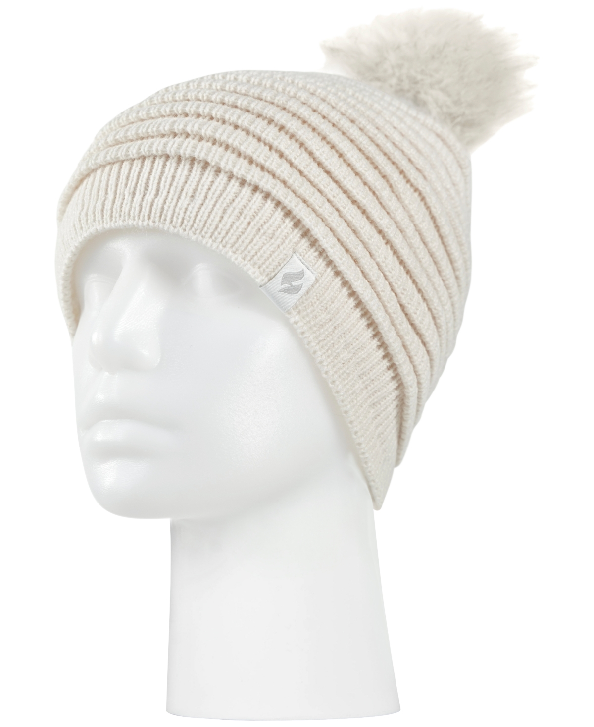 Heat Holders Women's Cannes Ribbed Pom-pom Hat In Cream