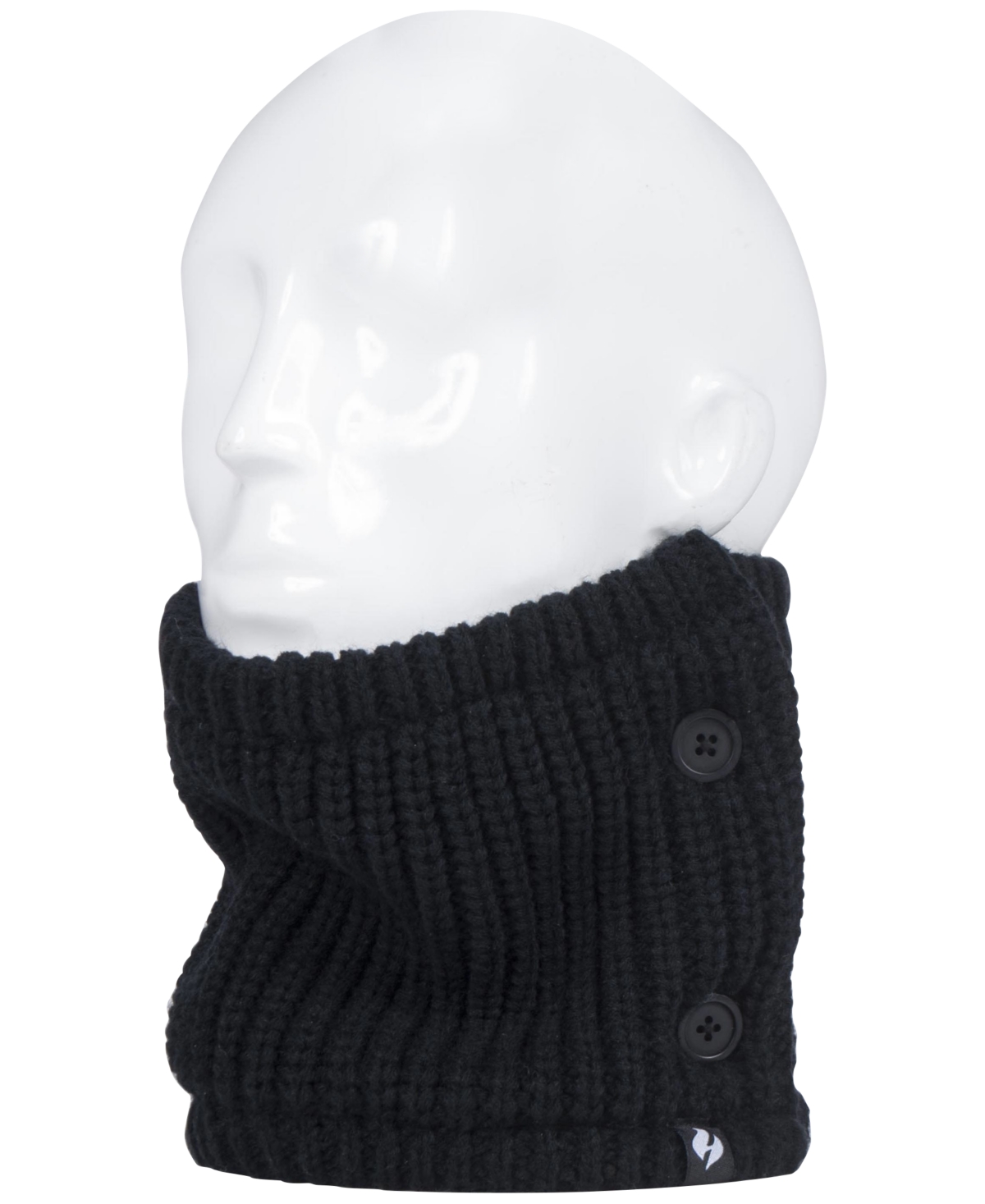 Clyde Solid Ribbed Side-Button Neck Warmer - Cream