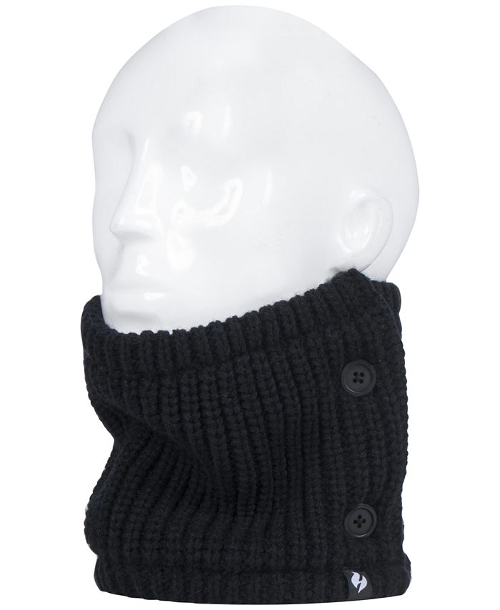 Heat Holders Clyde Solid Ribbed Side-Button Neck Warmer - Macy's