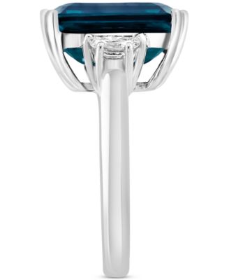 EFFY&reg; Lab Grown Emerald (5-5/8 ct. t.w.) & Lab Grown Diamond (1/2 ct. t.w.) Ring in 14k White Gold