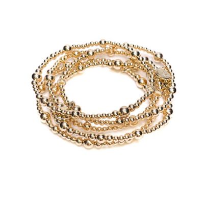 3mm, 4mm, 5mm, & 6mm Gold Filled Ball Stretch Bracelet