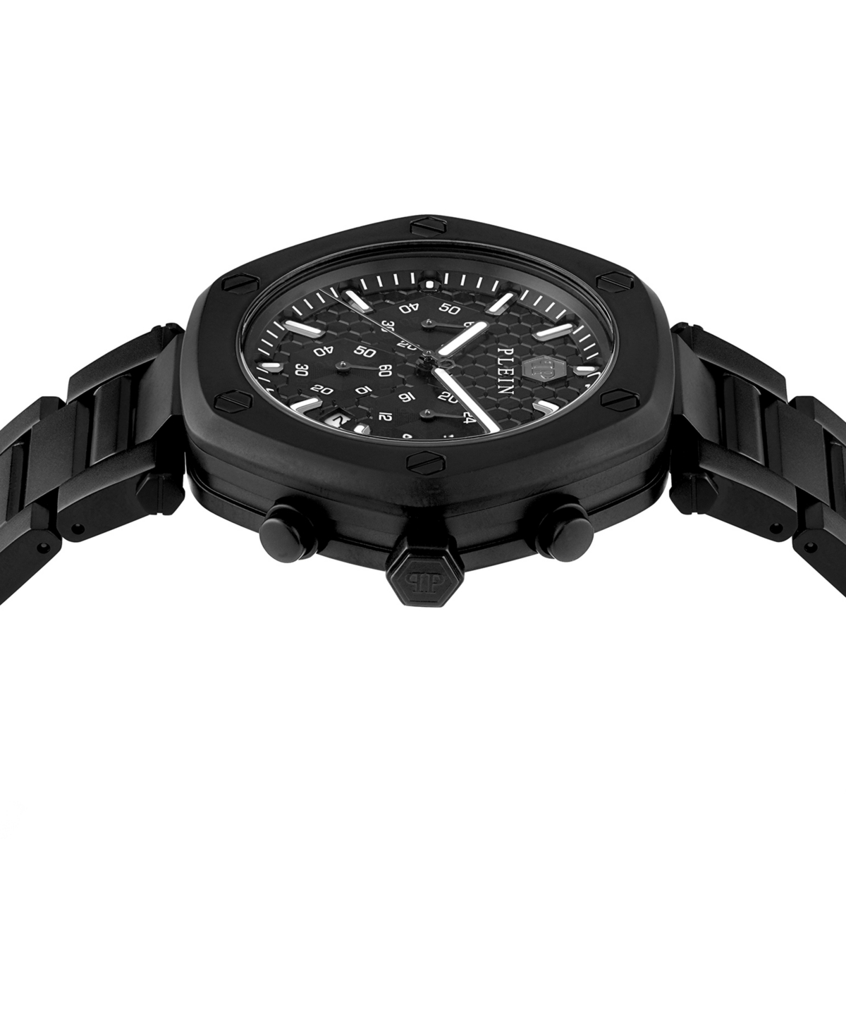 Philipp Plein Men's The Hexagon Ion-Plated Black Stainless Steel Bracelet Watch 42mm
