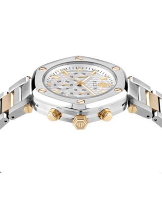 Men's The Hexagon Chronograph Two-Tone Stainless Steel Bracelet Watch 42mm