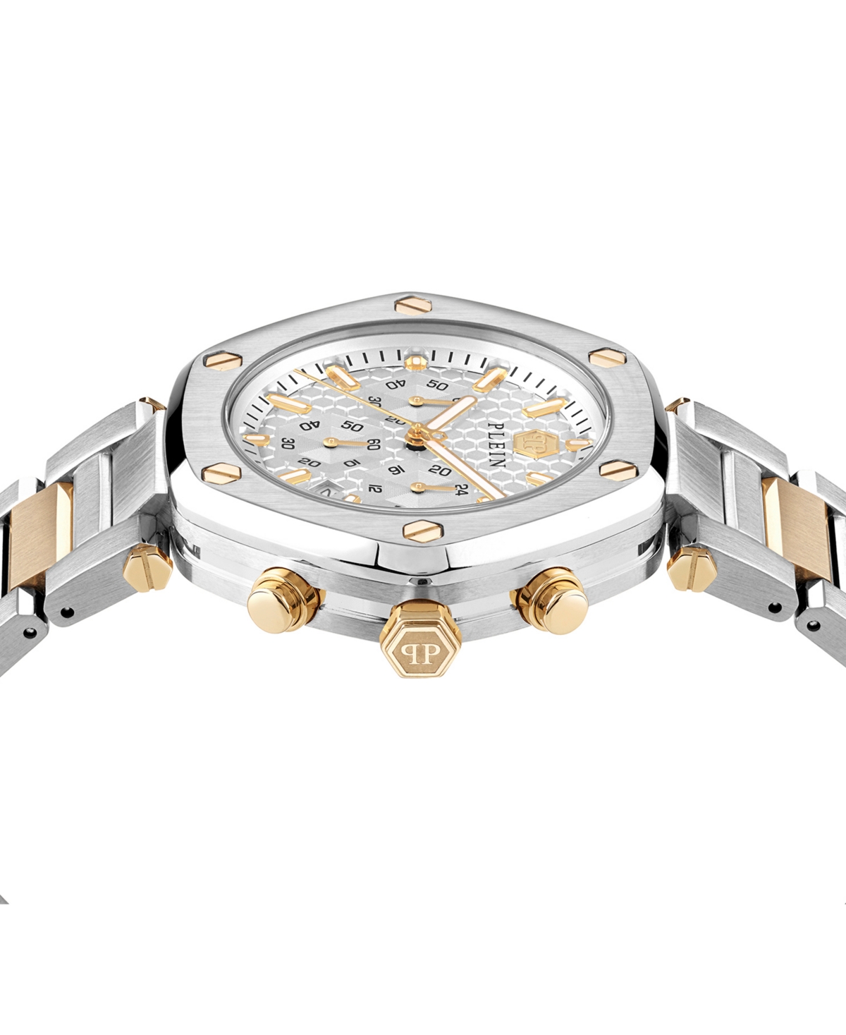 Philipp Plein The Hexagon Chrono Bracelet Watch In Two Tone