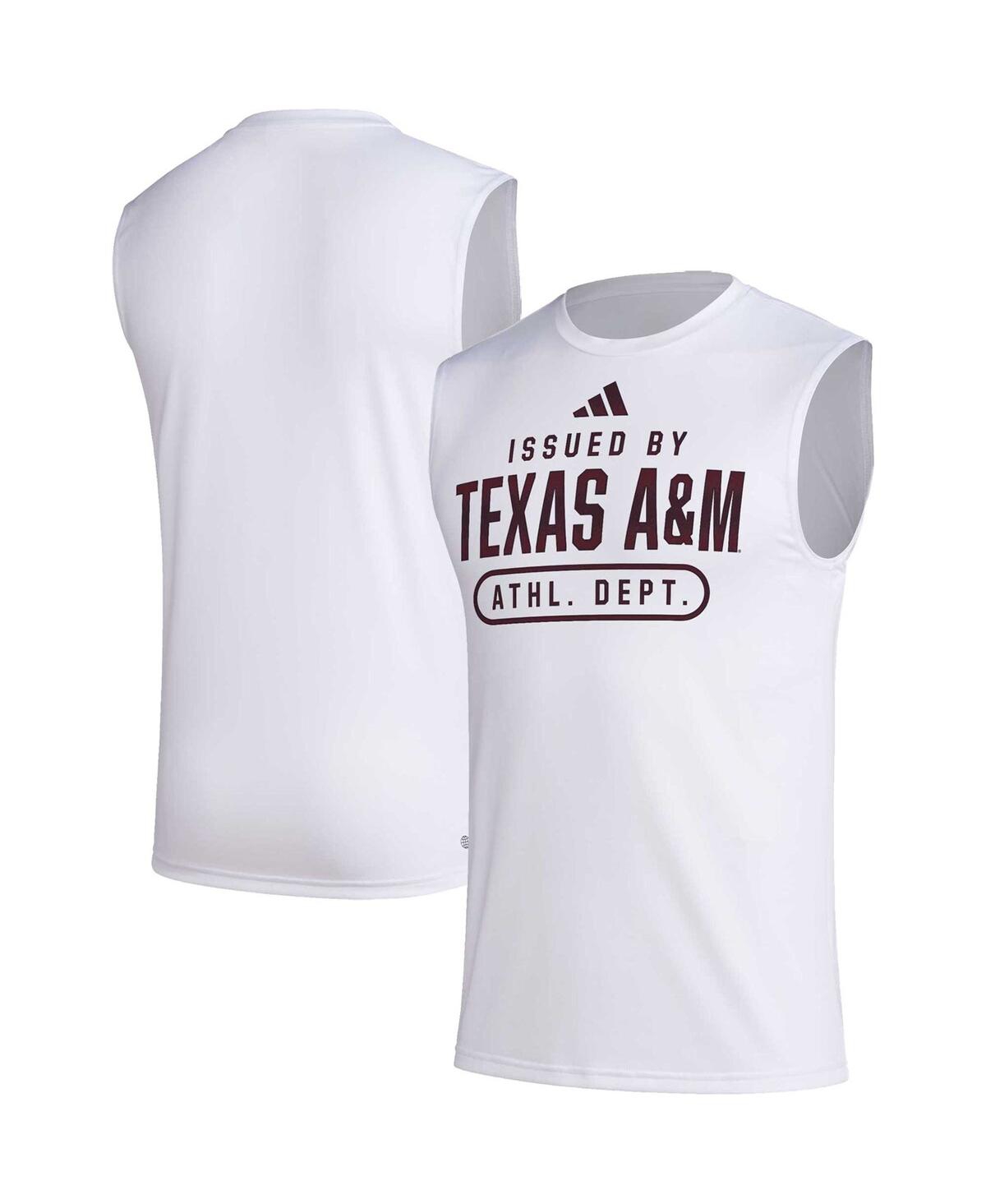 Men's adidas White Texas A&M Aggies Sideline Aeroready Pregame Tank Top - White