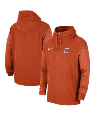 Men's Orange Clemson Tigers 2023 Sideline Player Quarter-Zip Hoodie Jacket