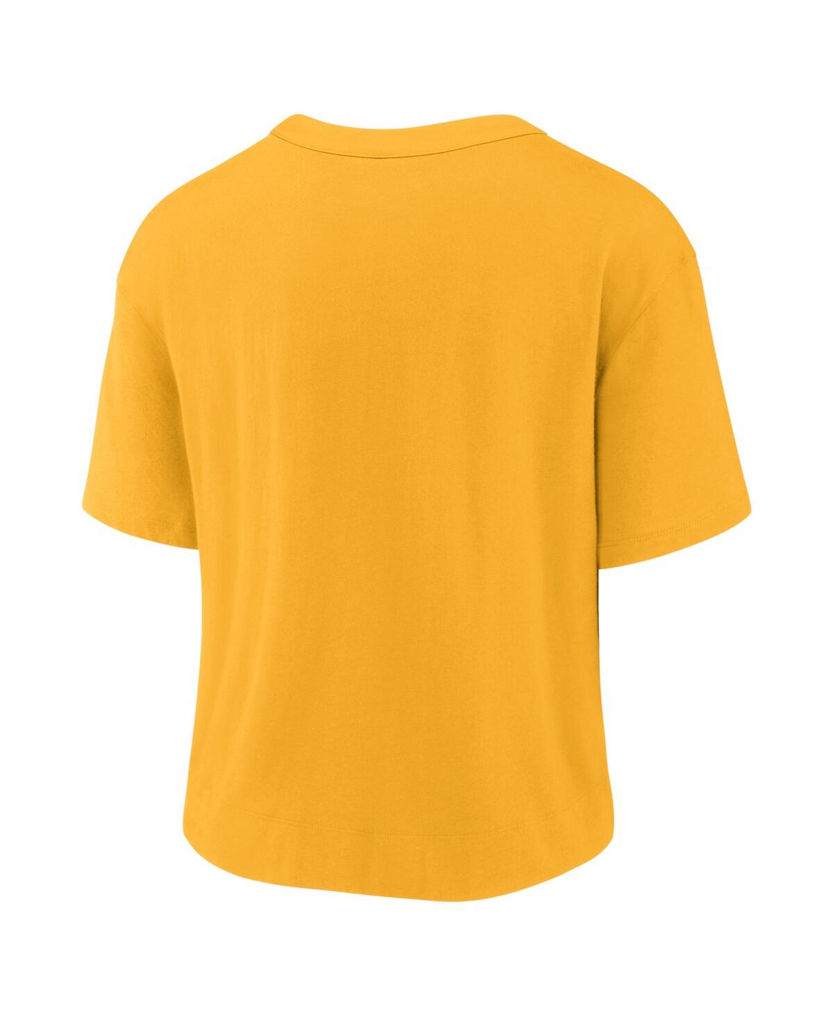 Nike Women's  Gold, Green Green Bay Packers High Hip Fashion T-shirt In Gold,green