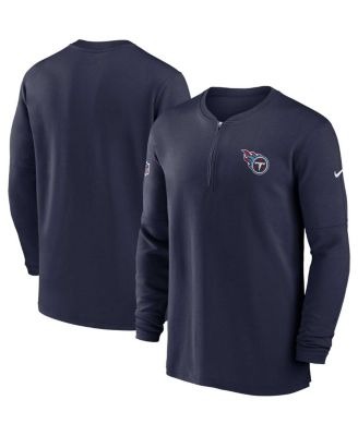 Men's Navy Tennessee Titans 2023 Sideline Performance Long Sleeve Quarter-Zip Top