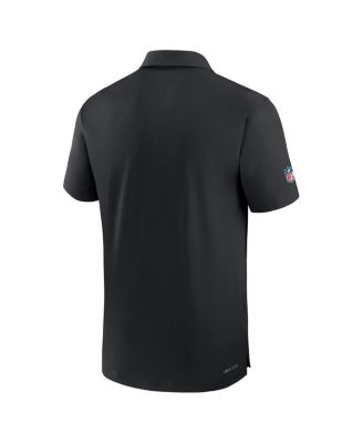 Men's Black Carolina Panthers Sideline Coaches Performance Polo Shirt