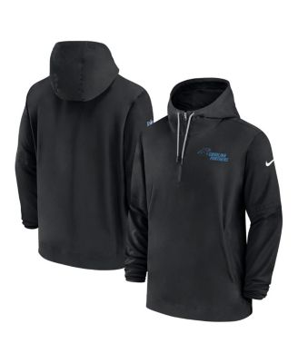 Men's Black Carolina Panthers Sideline Quarter-Zip Hoodie