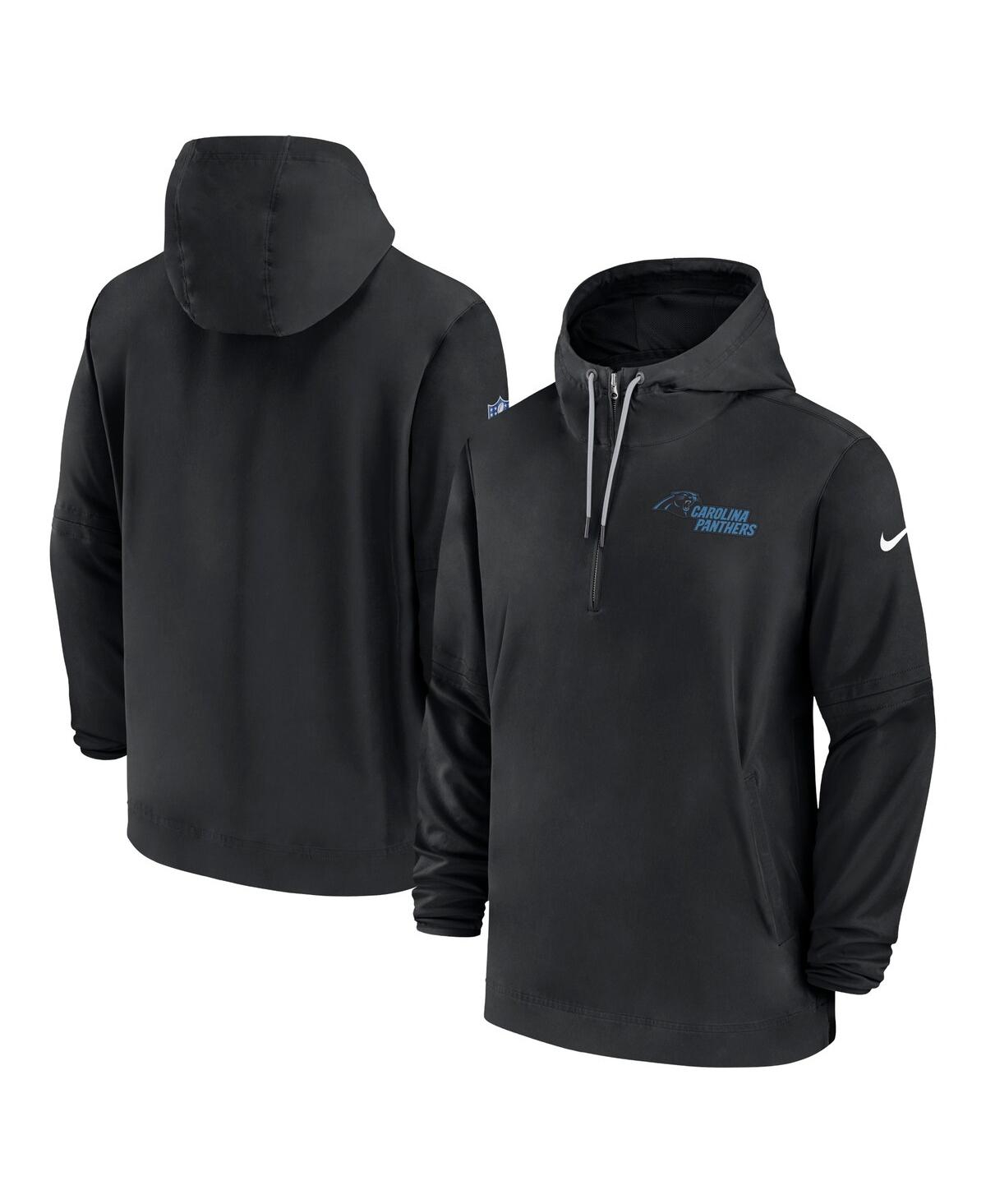 Men's NikeCarolina Panthers Sideline Quarter-Zip Hoodie - Black