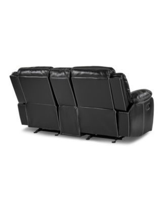 White Label Veloce 79" Double Glider Reclining Loveseat with Console