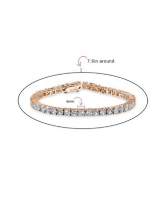 Classic 12CTW Prong Basket Set Round Cubic Zirconia Solitaire CZ Tennis Bracelet Gold Plated 7.5 Inch