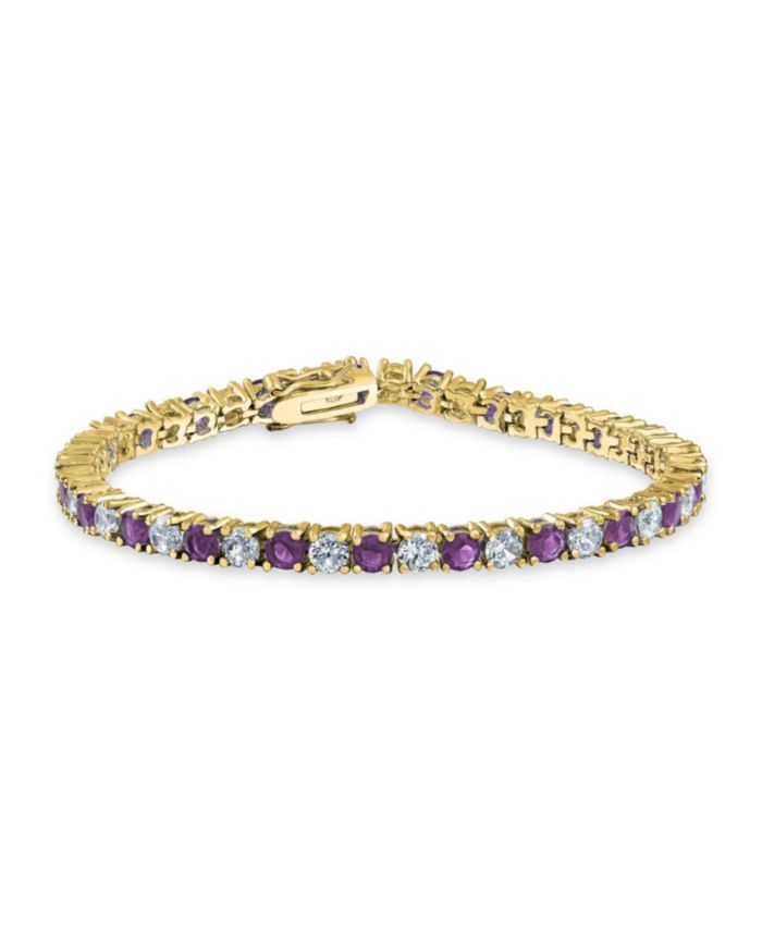 Bling Jewelry Amethyst Purple CZ Tennis Bracelet 12 CTW CZ Bracelet 14K