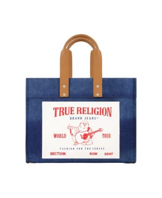 True Religion Washed Navy Denim Large Tote - Macy