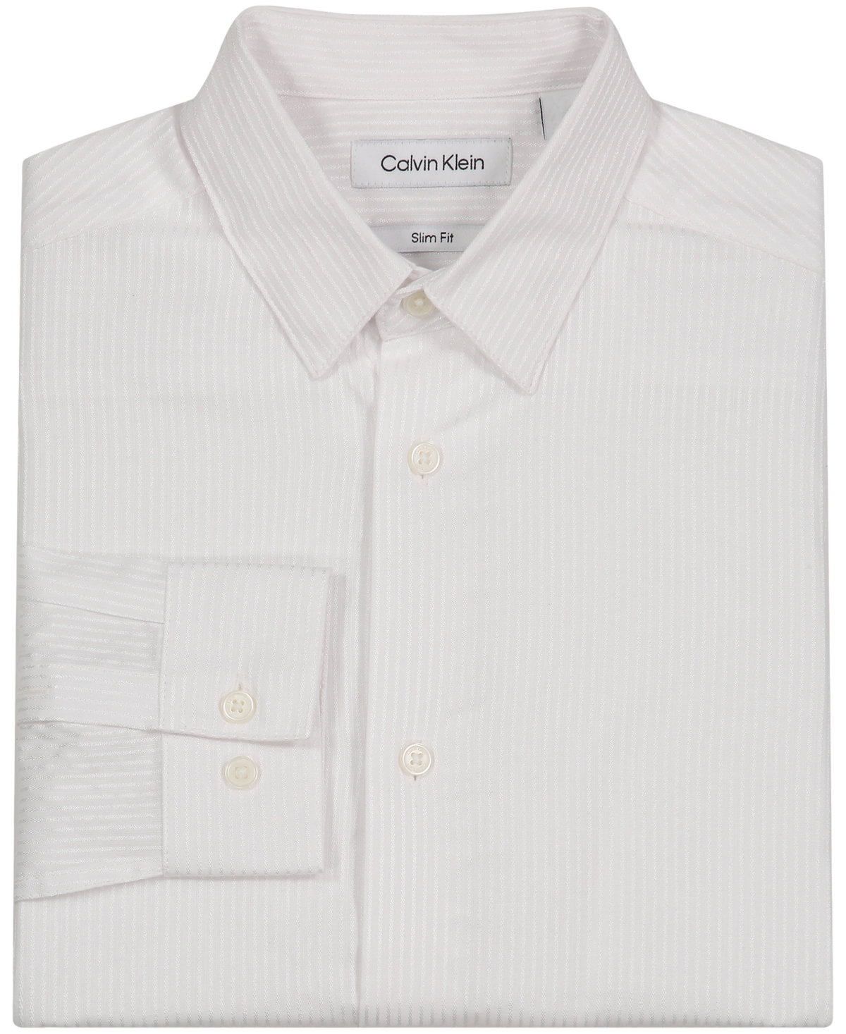 Calvin Klein Big Boys Long Sleeve Tonal Luster Stripe Shirt