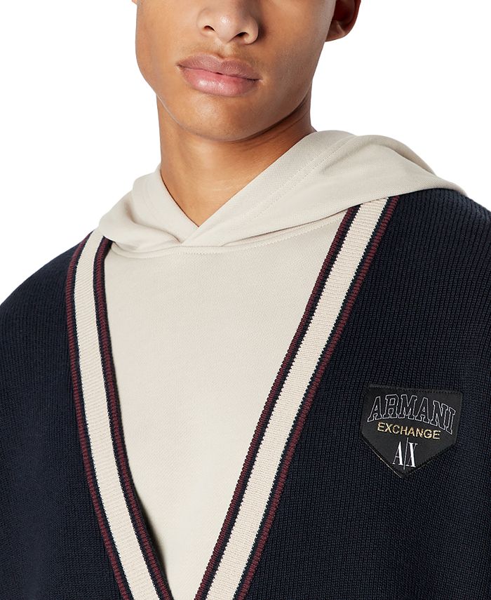 AX Armani Exchange Men's LongSleeve Collegiate ButtonFront Cardigan