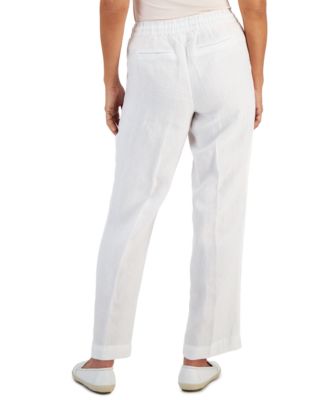 Petite 100% Linen Drawstring Pants, Created for Macy's