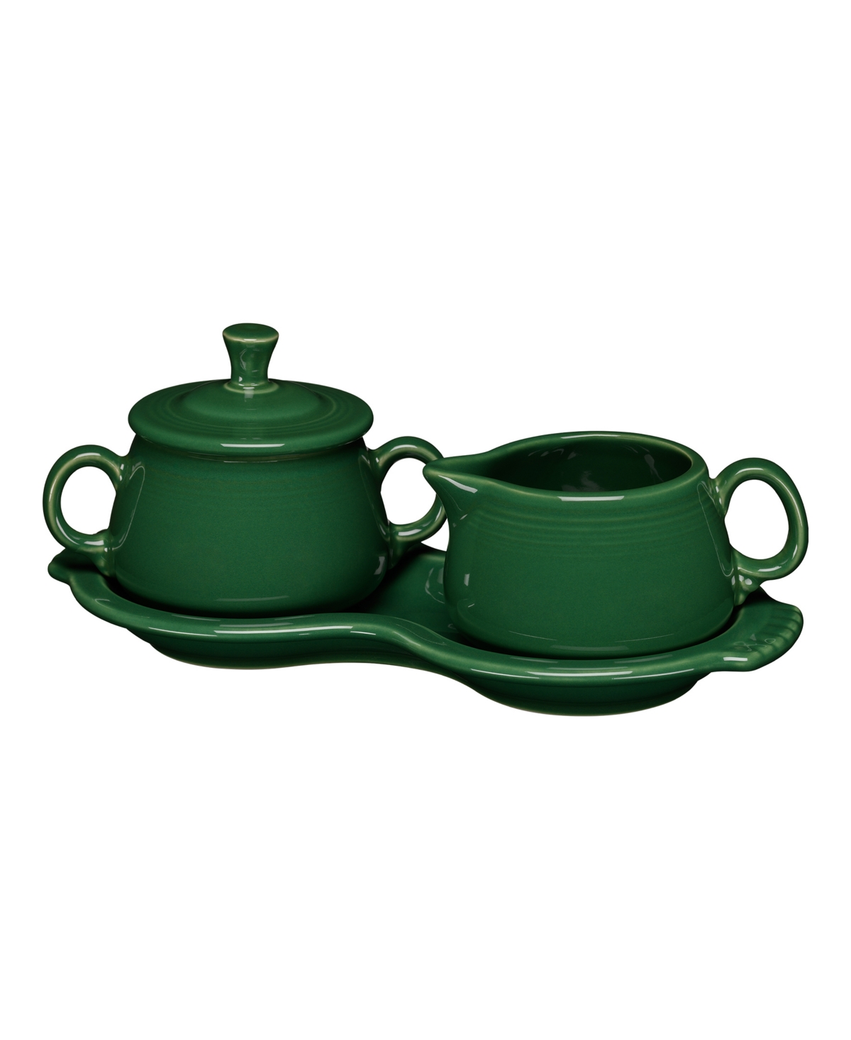 Fiesta 4 Pc. Sugar Bowl And Creamer Set With Tray In Dk Green