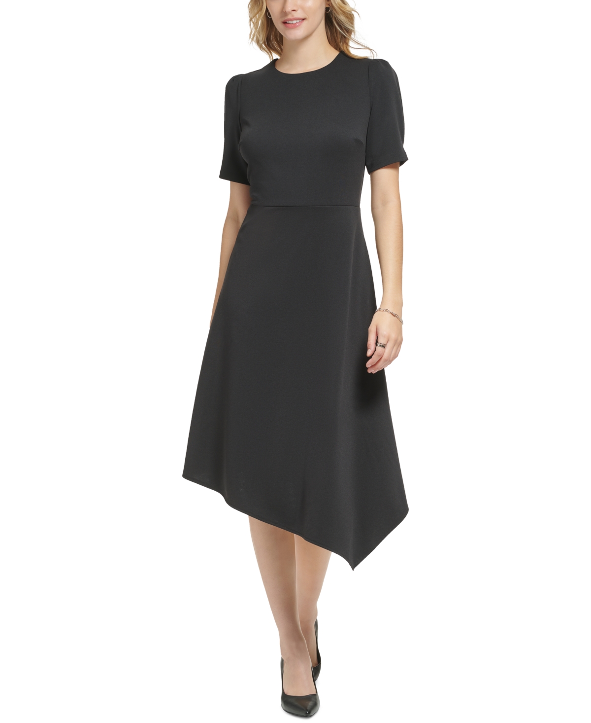 Karl Lagerfeld Women's Asymmetrical Midi Dress In Black