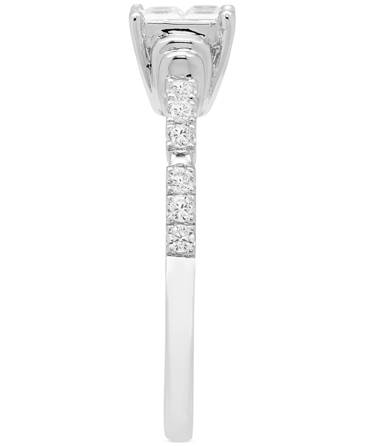 Diamond Princess Quad Cluster Engagement Ring (1/2 ct. t.w.) in 14k- White Gold