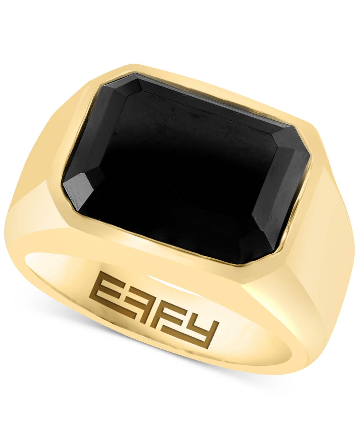 Effy Men's Onyx Ring in 14k Gold-Plated Sterling Silver - Gold Over Silver