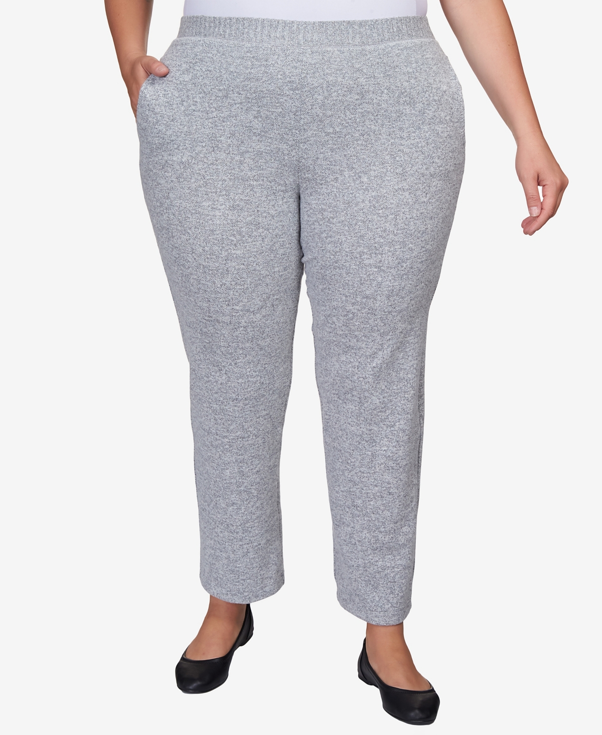 Plus Size Comfort Zone Comfort Fit Knit Average Length Pants - Gray
