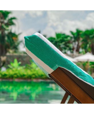 California Cabana Chaise Lounge Covers (2 Pack), Striped Color Options, 30x85 in. with 8" Fitted Pocket for Beach or Pool Chair