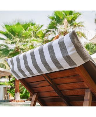 California Cabana Chaise Lounge Covers (2 Pack), Striped Color Options, 30x85 in. with 8" Fitted Pocket for Beach or Pool Chair