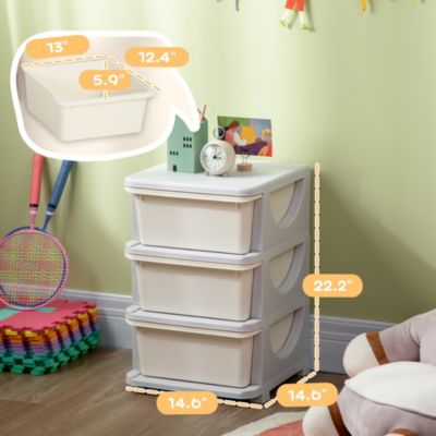 22.25&amp;#x22; 3 Tier Kids Storage Unit Dresser Tower