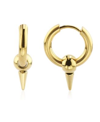 Ash Pearl and Spike Huggie Earring