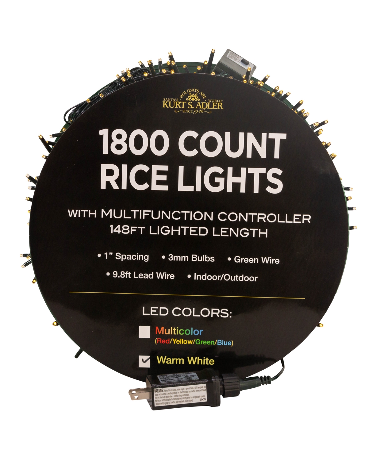 Kurt Adler 1800-Light Warm Led Rice Light Set