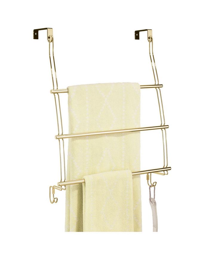 mDesign Adjustable Metal 3Tier Bath Over Door Towel Rack Holder Macy's