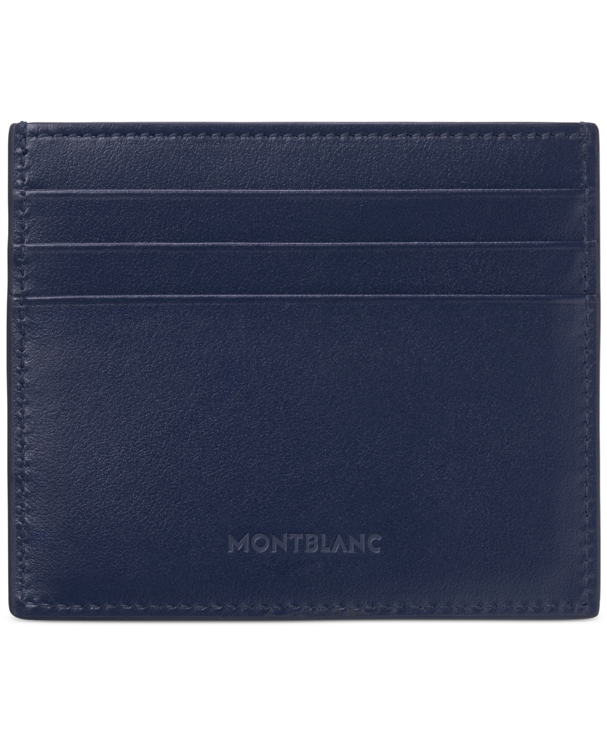 Shop Montblanc Meisterstuck Leather Card Holder In Blue