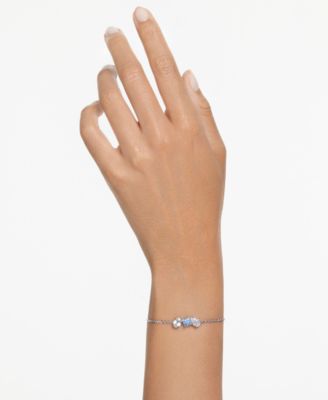 Rhodium-Plated Mixed Crystal Link Bracelet