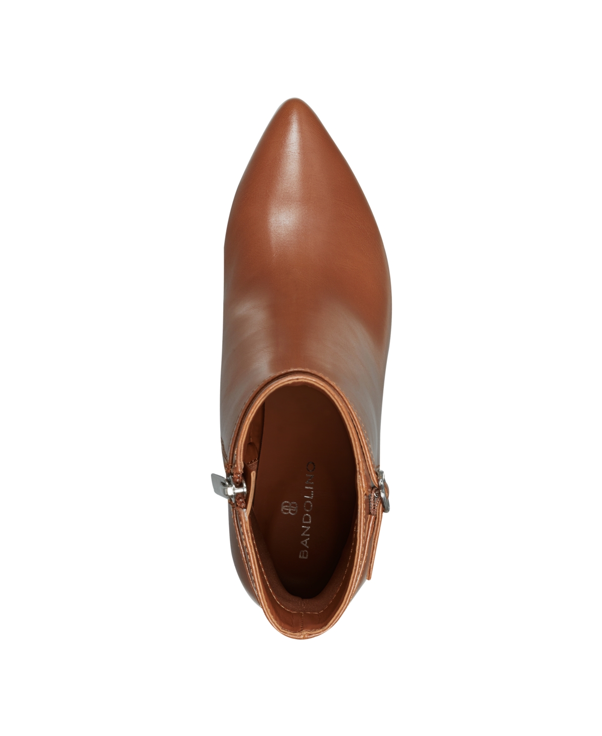 Bandolino Women's Galayn Side Zip Skinny Heel Dress Booties - Cognac - Faux Leather