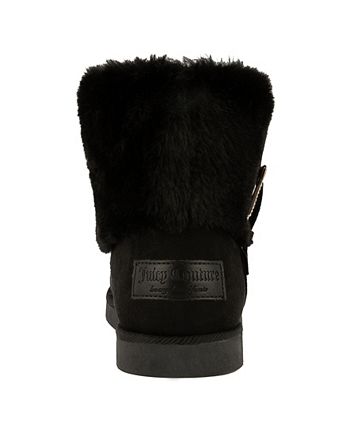 Juicy Couture Women's Koala Winter Booties Black Size 9 M