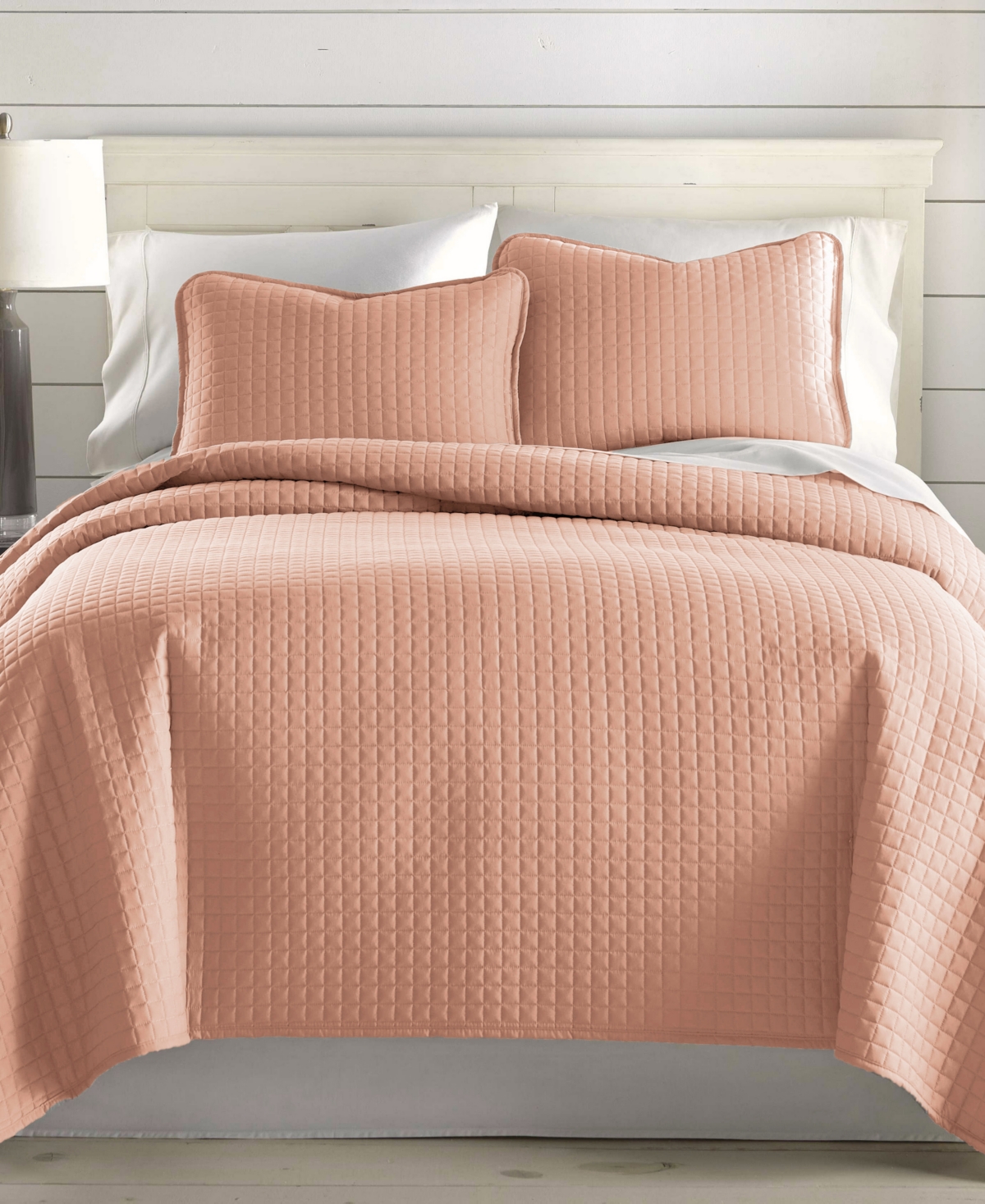 Southshore Fine Linens Oversized Lightweight Quilt And Sham Set, Twin In Blush