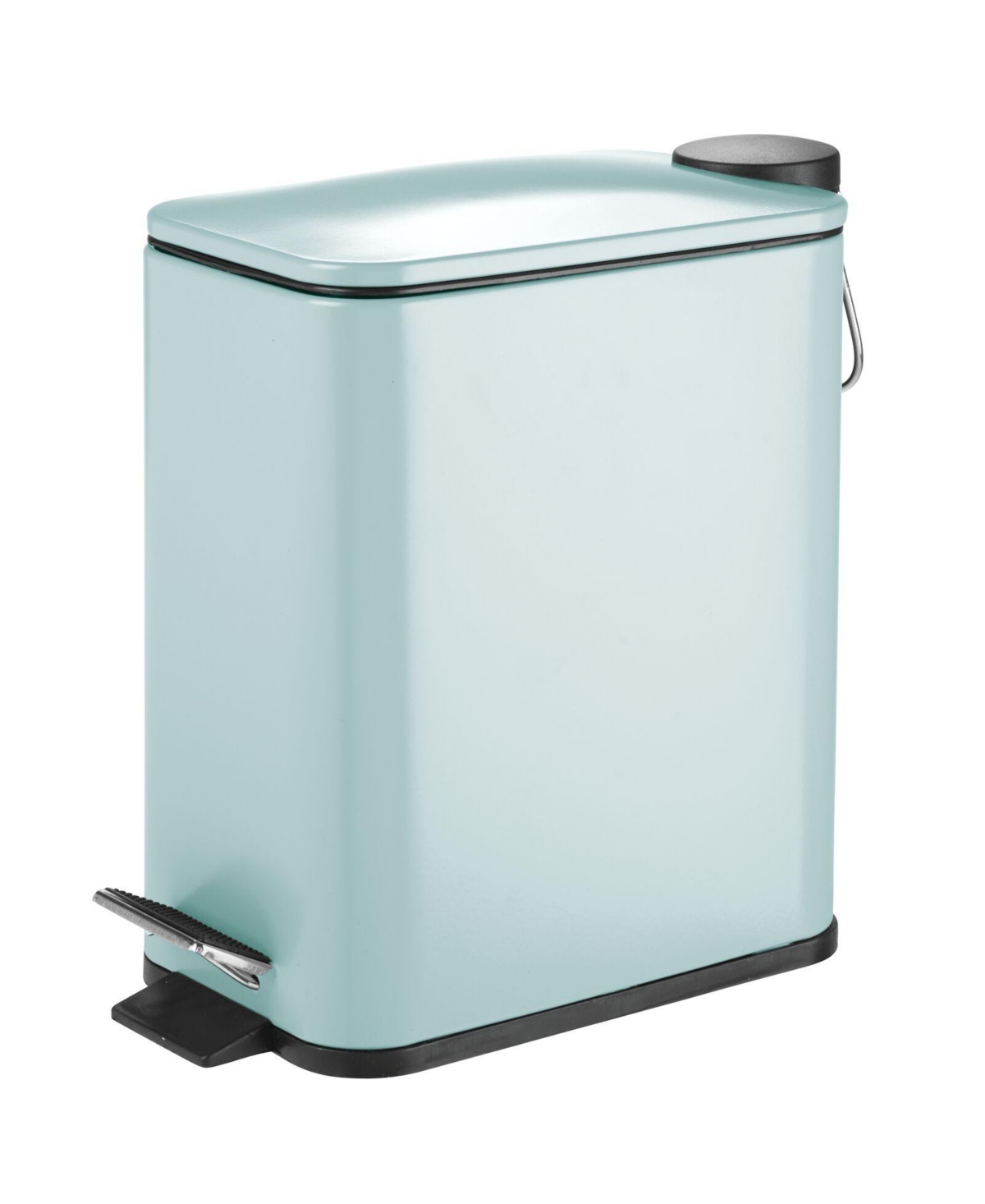 (  it’s damaged)mDesign Slim Metal 1.3 Gallon Step Trash Can, Lid/Liner Bucket, Matte Mint Green