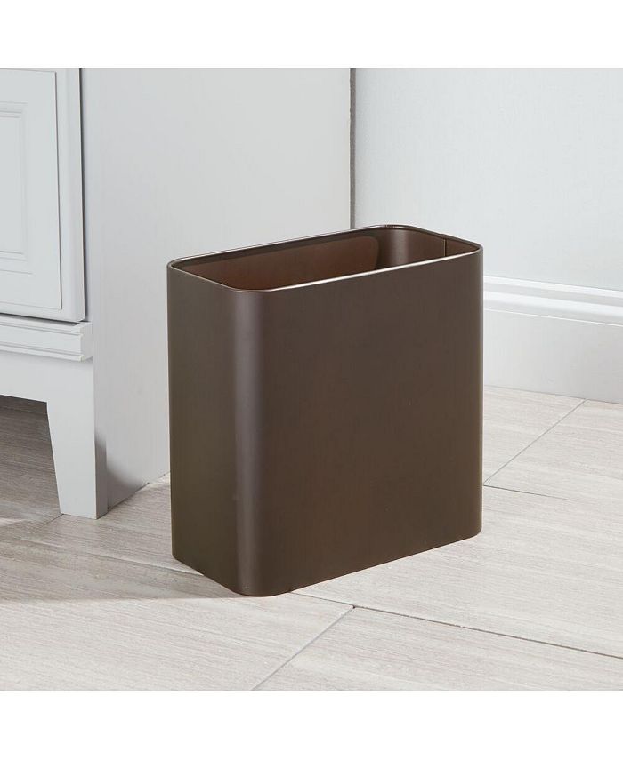 mDesign Metal 2.4 Gal. Bathroom Trashcan Wastebasket Garbage Bin Macy's