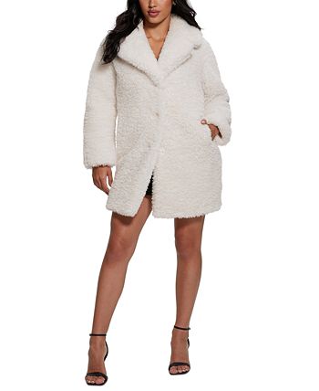 GUESS - Laila Faux Fur Bonded Coat Black