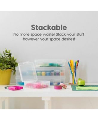 10 Pack Small Plastic Hobby Art Craft Supply Organizer Storage Containers with Latching Lid