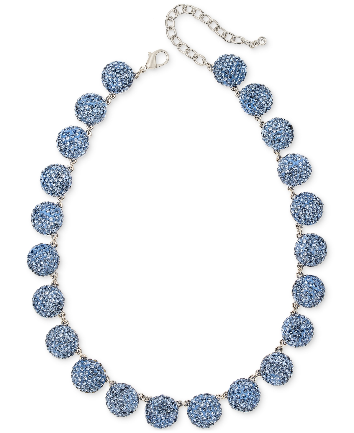 On 34th Pave Fireball All Around Necklace, 16" + 3" Extender, Created For Macy's In Blue