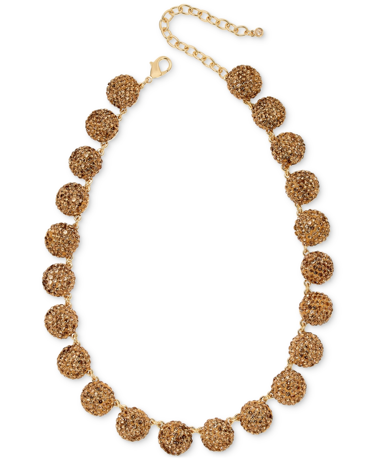 On 34th Pave Fireball All Around Necklace, 16" + 3" Extender, Created For Macy's In Topaz