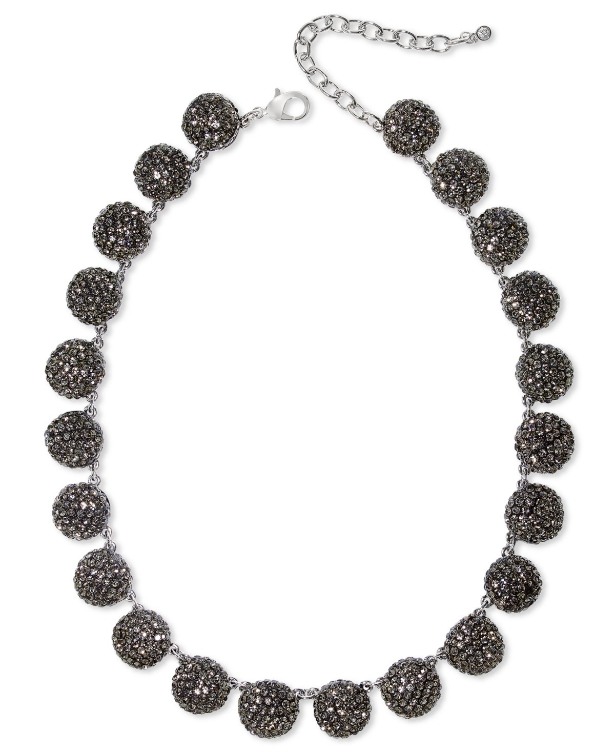 On 34th Pave Fireball All Around Necklace, 16" + 3" Extender, Created For Macy's In Black