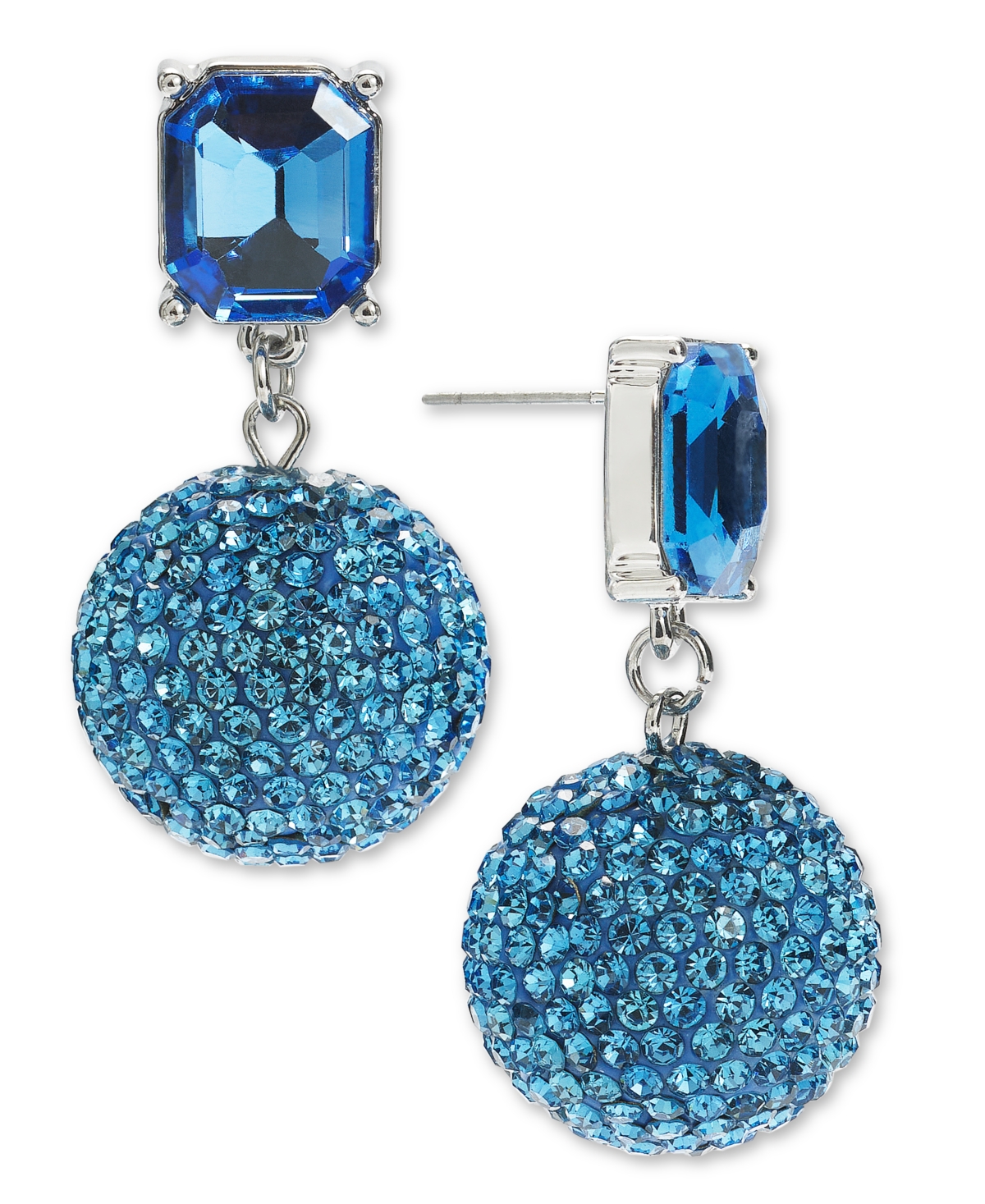 On 34th Pave Fireball Drop Earrings, Created For Macy's In Blue